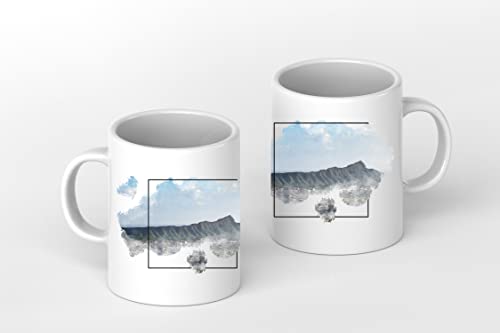 Impresionante vista de la Skyline de Warsoau Effekt: dibujo como taza con...