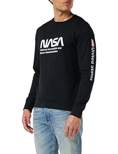 Mister Tee NASA Us Crewneck suéter para Hombre, Negro (Black 00007), L