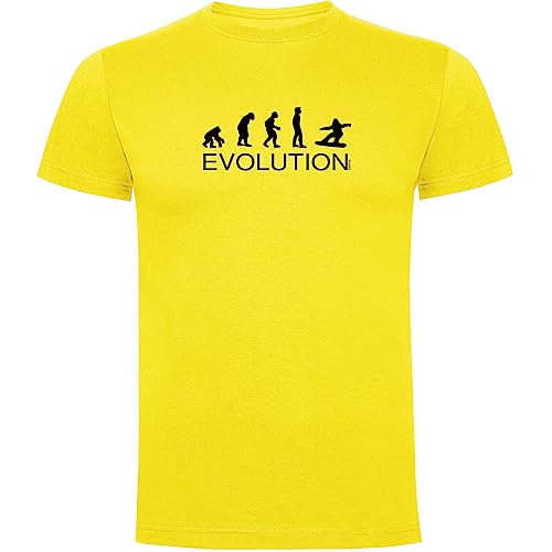 K KRUSKIS - Camiseta Snow Evolution Snowboard Manga Corta Hombre - M, Amarillo