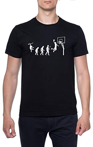 Baloncesto Evolución Negro Hombre Camiseta Mangas Cortas Tamaño L Mens T-Shirt...