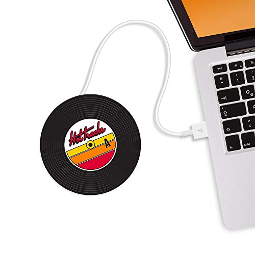 Mustard Hot Tracks - Posavasos Calentador de Tazas USB, Color Negro