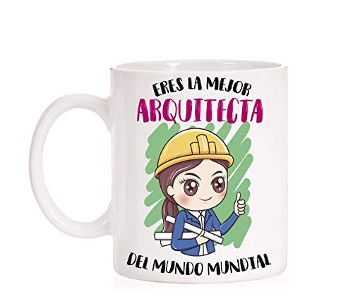 FUNNY CUP Taza A la Mejor Arquitecta del Mundo Mundial. Taza Divertida de Regalo...