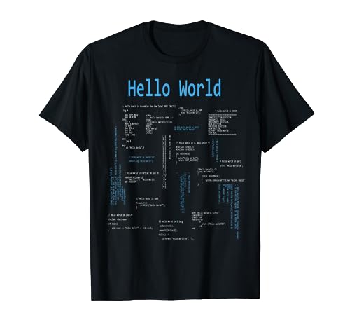 Hola mundo programadores lenguajes de programacion codigo Camiseta