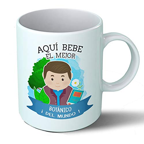 Planetacase - Taza botanico - Regalo Original - Cerámica 330 mL - Taza Desayuno...