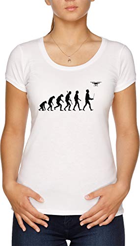 Evolución De Mujer - Zumbido Piloto Edición Blanco Camiseta Mujer Blanco