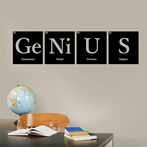 JXMK Genius Element Tabla periódica Element Vinyl Wall Decal Sticker Artista...