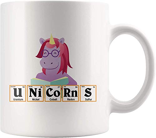 Unicornios Tabla periódica Elementos Taza Química Ciencia Profesor Regalo...