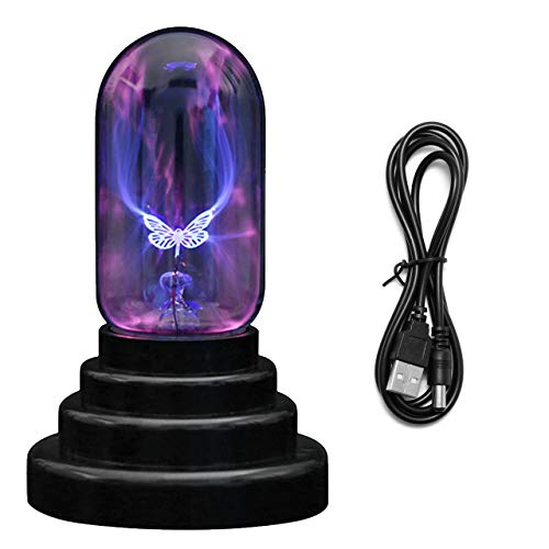 Mangsen Bola de plasma USB con forma de mariposa, lámpara mágica, bola de...