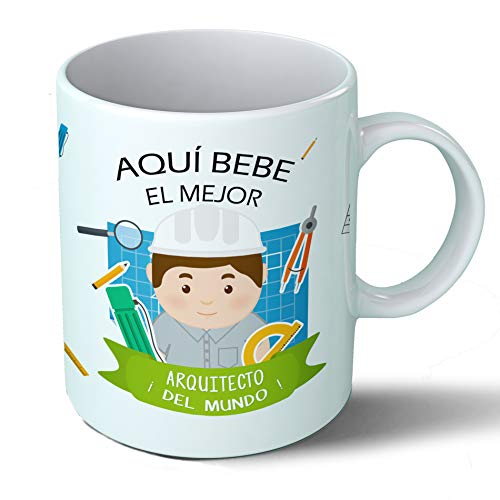 Planetacase - Taza Arquitecto - Regalo Original - Cerámica 330 mL - Taza...