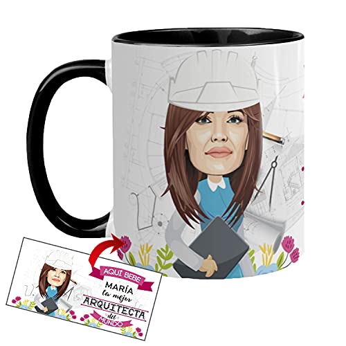 Kembilove Taza Personalizada Caricatura y Nombre – Taza de Café Aquí Bebe la...