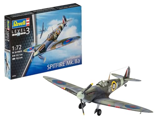 Revell Maqueta de avión 1: 72 – Spitfire MK.IIA en Escala 1: 72, Nivel 3,...