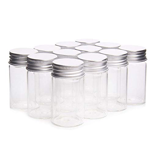 24pcs Tarros de Vidrio,Mini Bote de Cristal Transparente con Tapa de de Rosca...