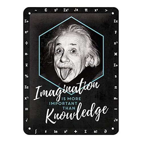 Nostalgic-Art Cartel de Chapa Retro Einstein – Imagination – Idea de Regalo...