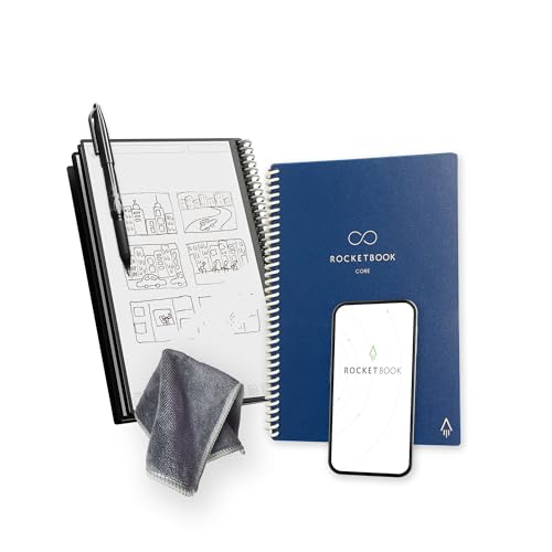 Rocketbook Core Cuaderno Inteligente Reutilizable, Cuaderno Conectado...