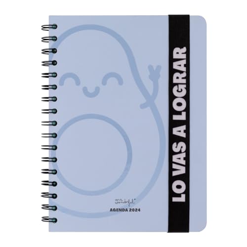 Mr.Wonderful Agenda Wonder 2024 Semanal, azul, Lo vas a lograr, 22,1 x 2,1 x...