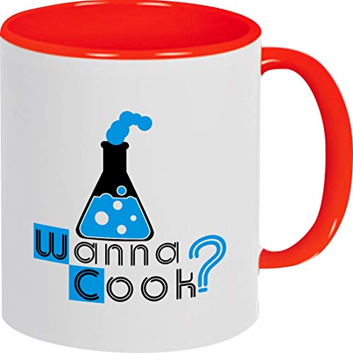 Café Pott ambos lados con diseño estampado Wanna Cook? Tubo de ensayo (Test...