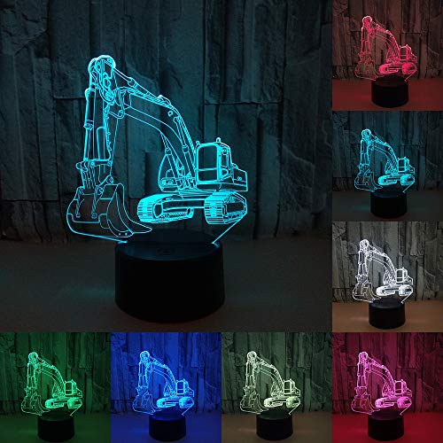 RUMOCOVO® Lámpara De Mesa Táctil 3D Ilusión LED Excavadora Luz De Noche 7...