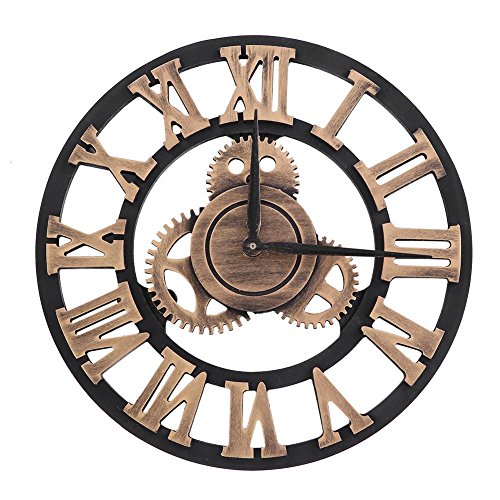 Fdit - Reloj de pared 3D estilo vintage, hecho a mano, grandes dimensiones,...