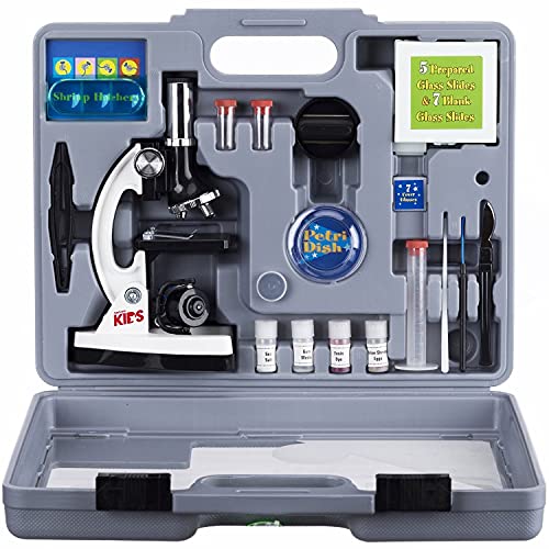 AmScope M30-ABS-KT2-W Beginner Microscope Kit, LED and Mirror Illumination,...