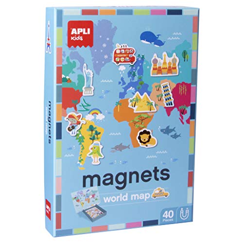 Juego apli didactico magnetico mapa mundi 40 piezas