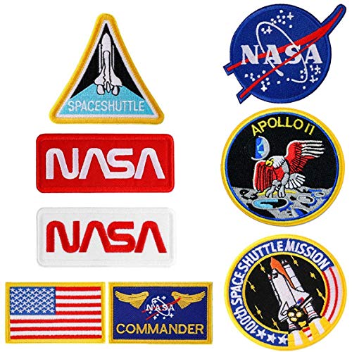 8 parches bordados con el logotipo de ironpatches US Flag NASA para mochilas de...