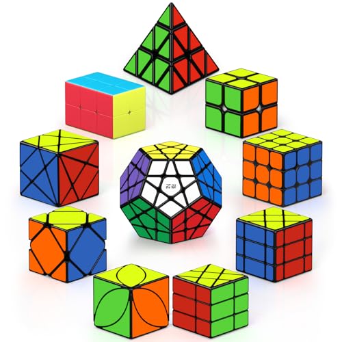 ROXENDA Cubos de Velocidad, [Paquete de 10] Speed Cube Set 2X2 3X3 2X3 Pirámide...