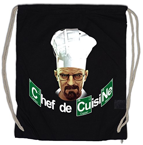 Urban Backwoods Black Chef De Cusine Bolsa de Cuerdas con Cordón Gimnasio