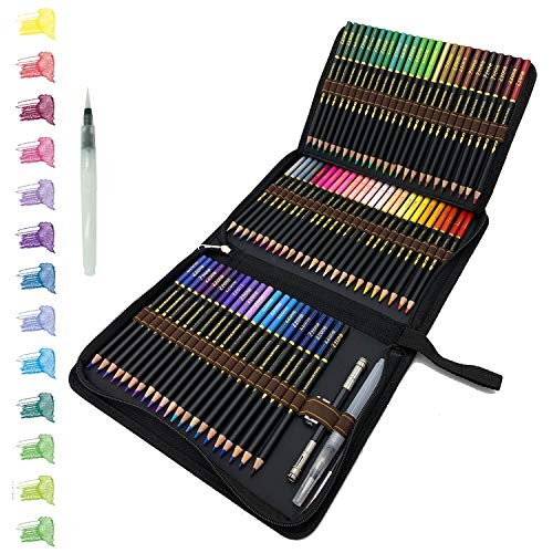 tvfly 72 Lápices de Colores Acuarelables en estuche con cremallera, Fácil de...