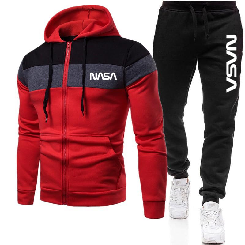 GIOPSQ Conjunto de chándal para hombre Traje de jogging NASA Chaqueta con...